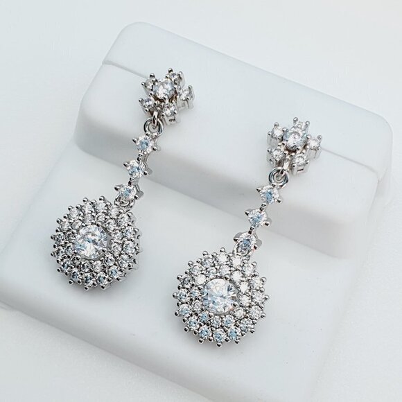 "925 Sterling Silver Cubic Zirconia Earrings, U19254845 - Picture 2 of 11